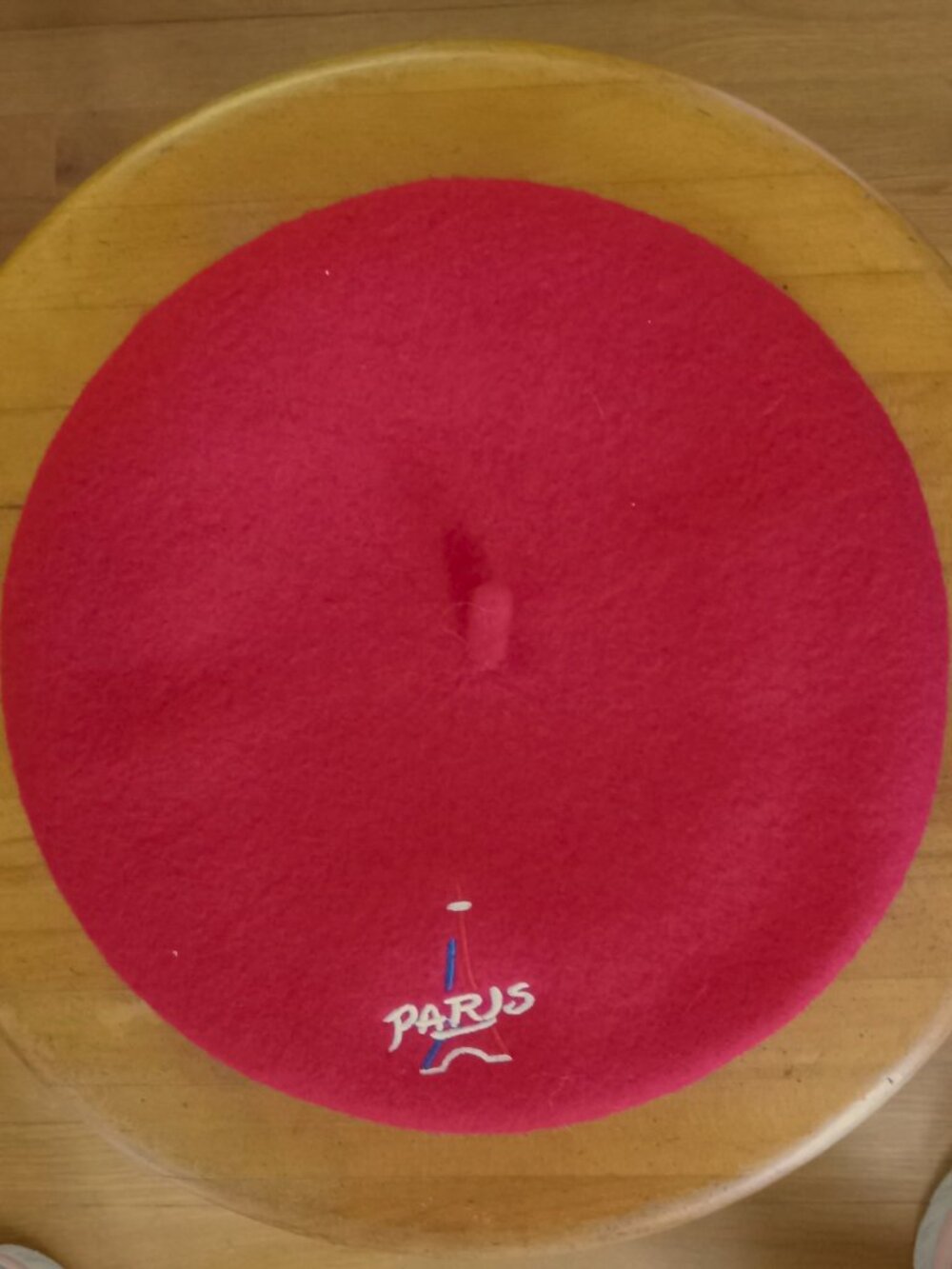 Child's Rich Tomato Red Wool "Paris" Eiffel Tower Embroidered Beret - NWOT - Picture 2 of 6